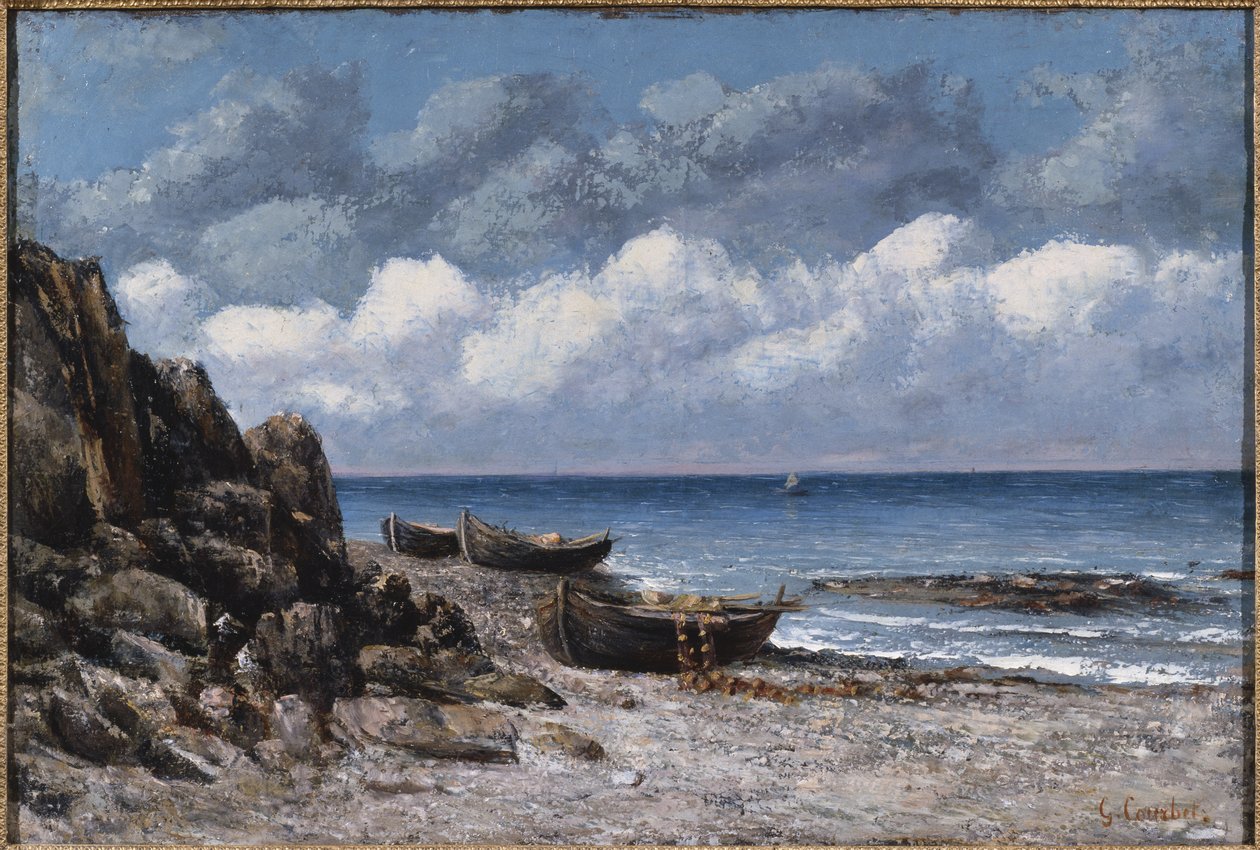 Båter ved St. Aubain av Gustave Courbet