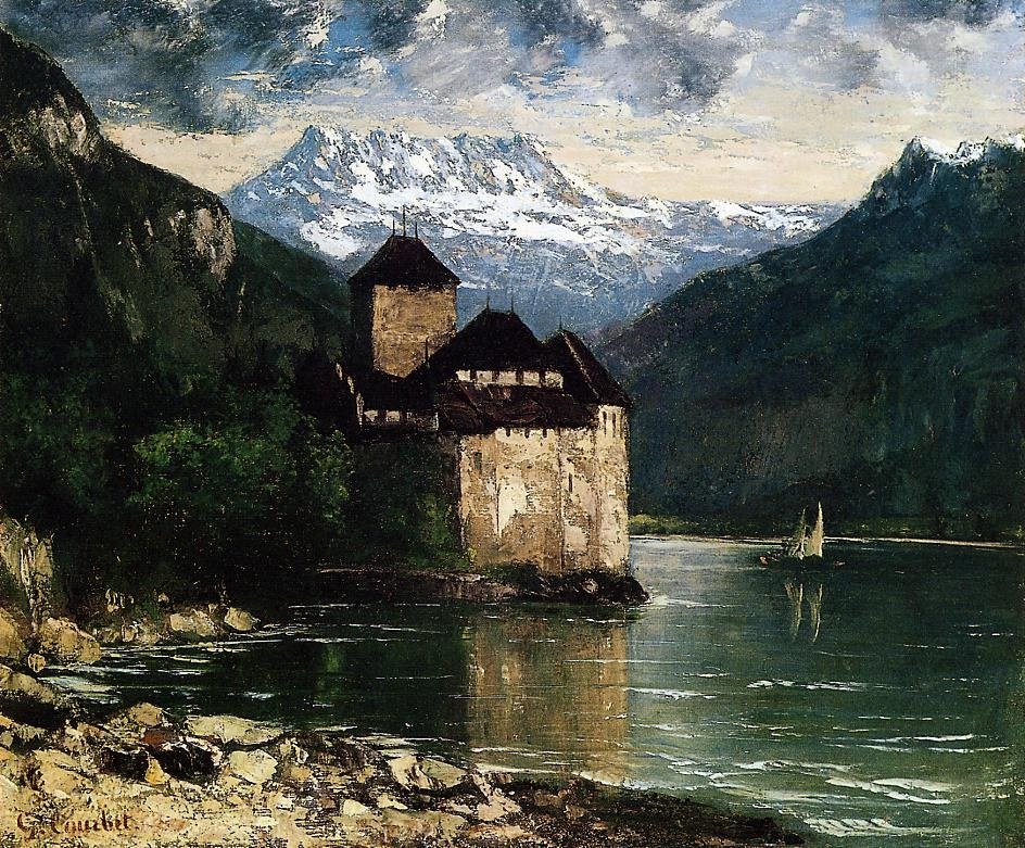 Chillon slott av Gustave Courbet