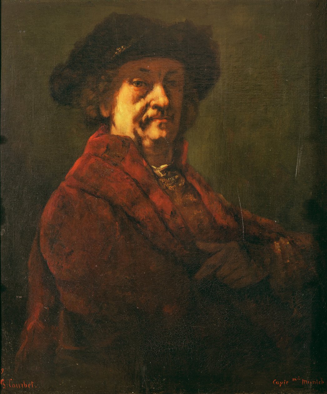 Kopi av et Rembrandt-selvportrett, 1869 av Gustave Courbet