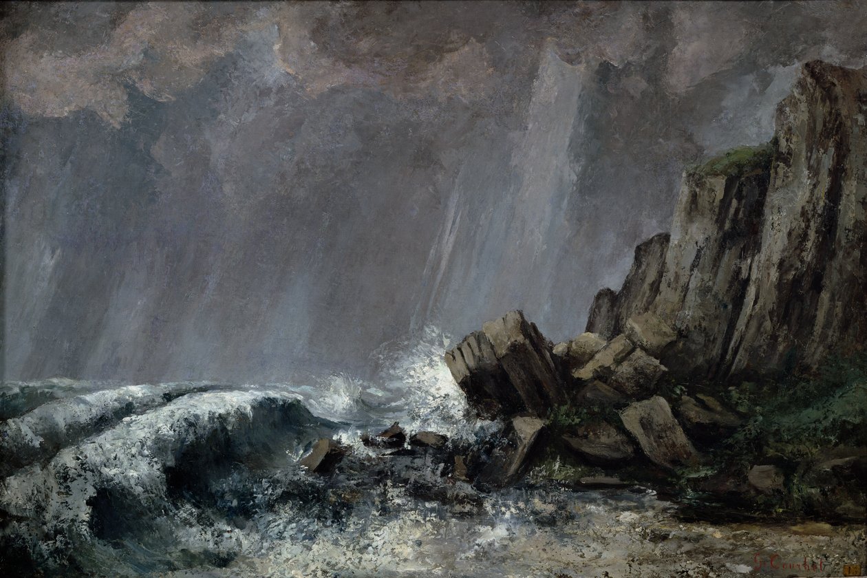 Regnvær ved Etretat av Gustave Courbet