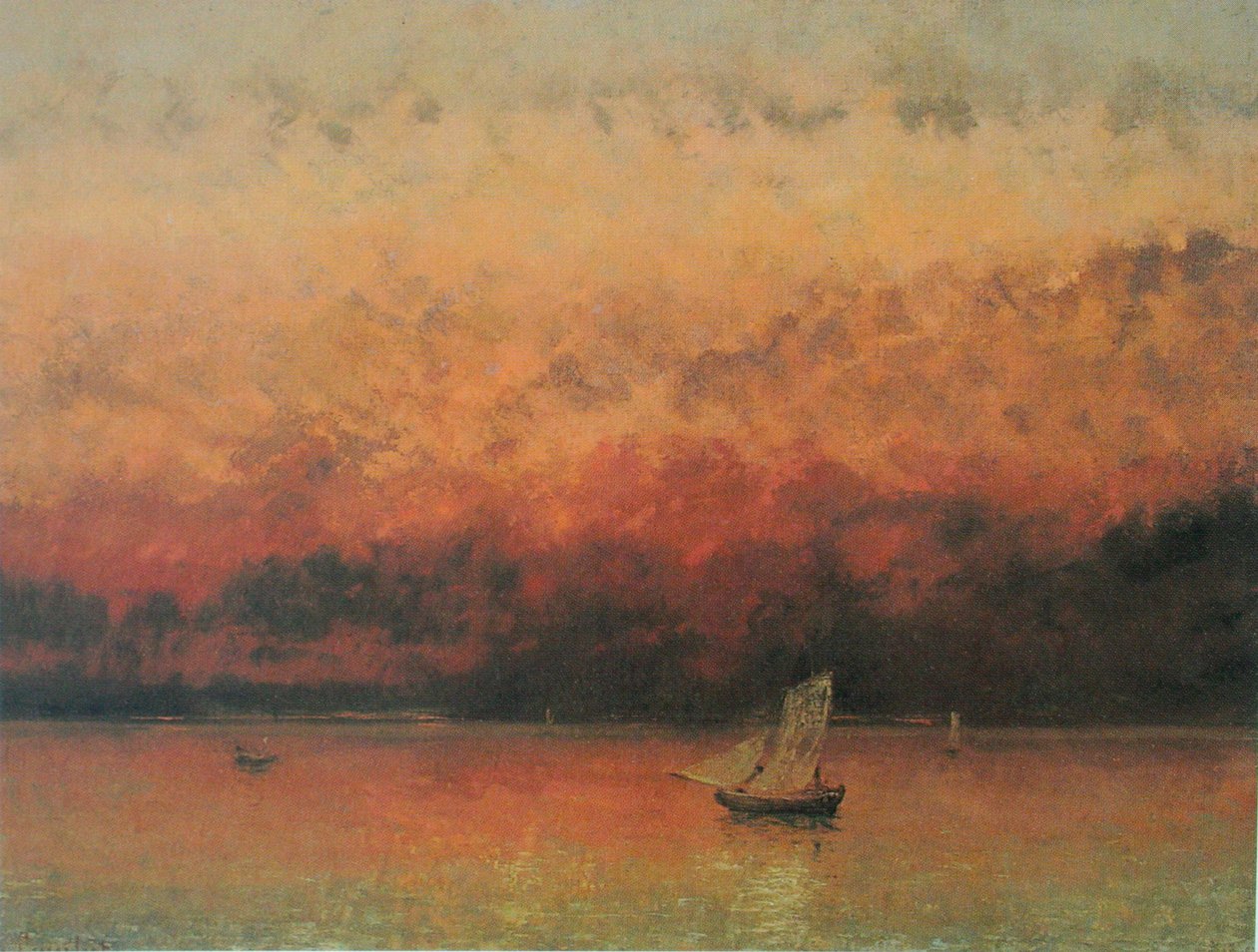 Genfersjøen ved solnedgang av Gustave Courbet