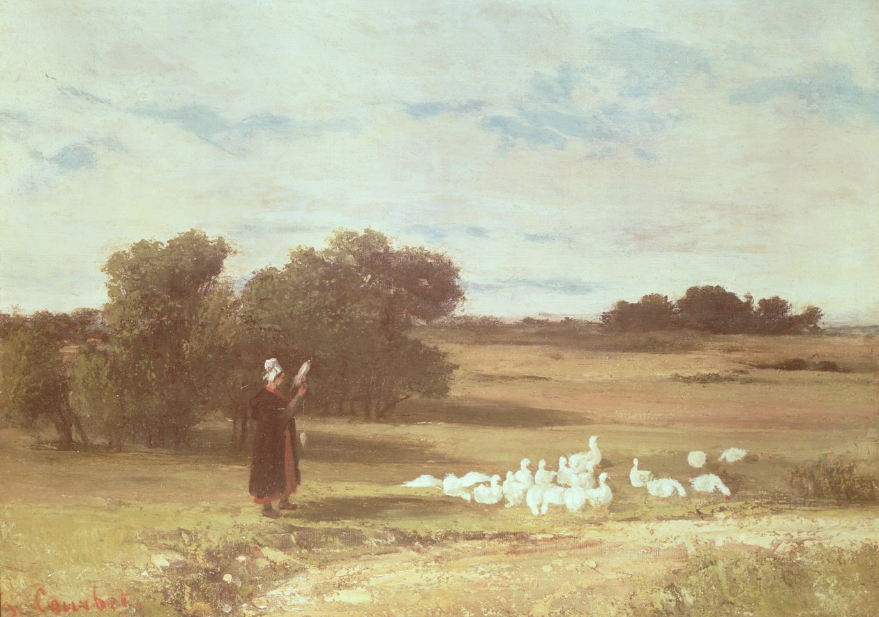 Jente med gjess av Gustave Courbet