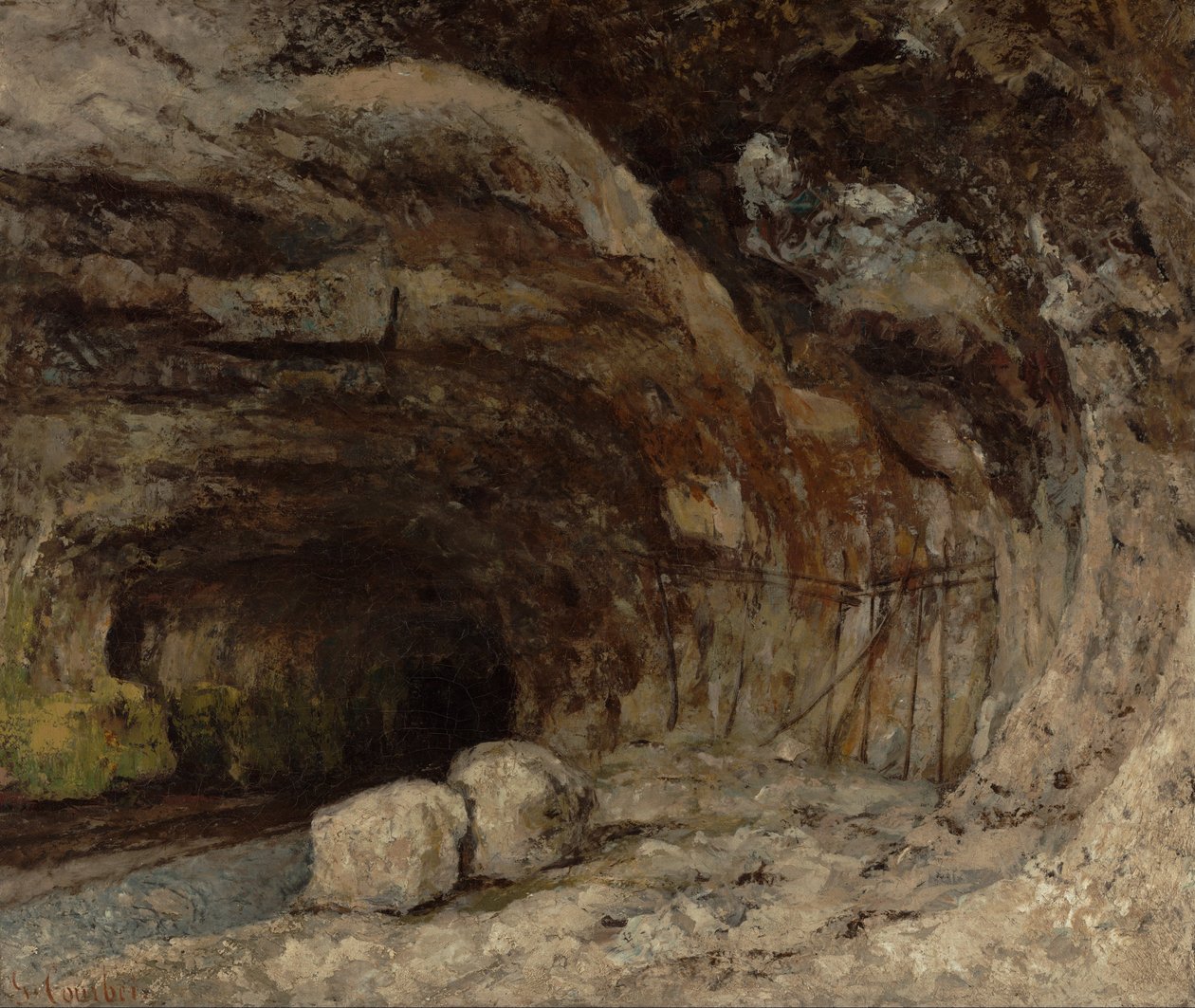 Grotten i Sarrazine nær Nans-sous-Sainte-Anne av Gustave Courbet