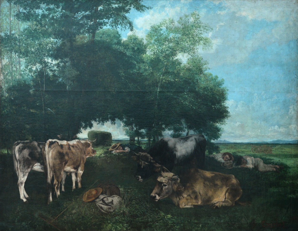Siestaen i høysesongen av Gustave Courbet