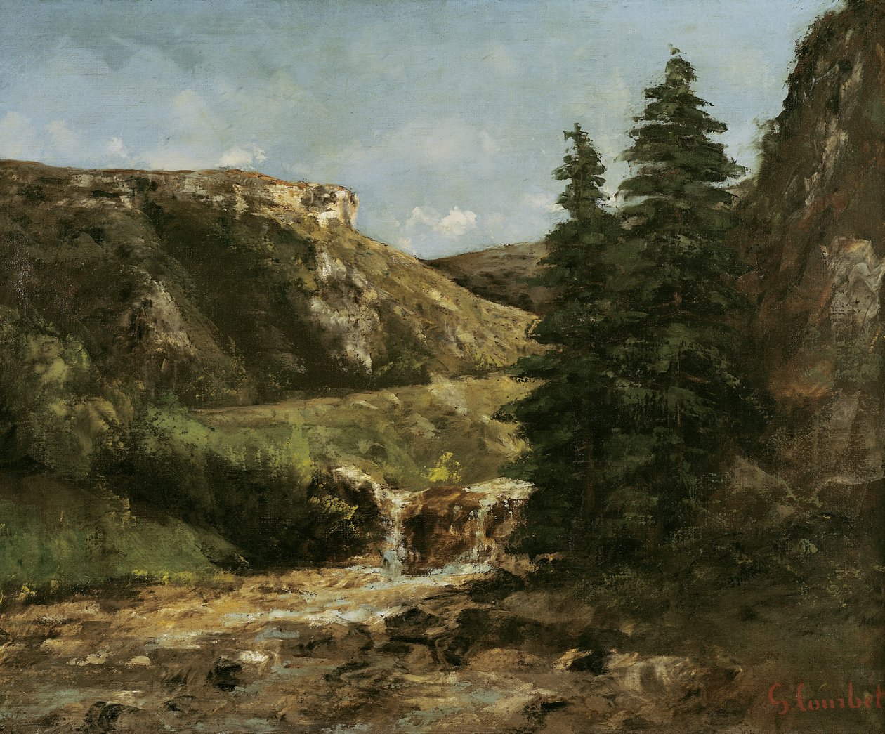 Landskap nær Ornans, ca. 1858 av Gustave Courbet