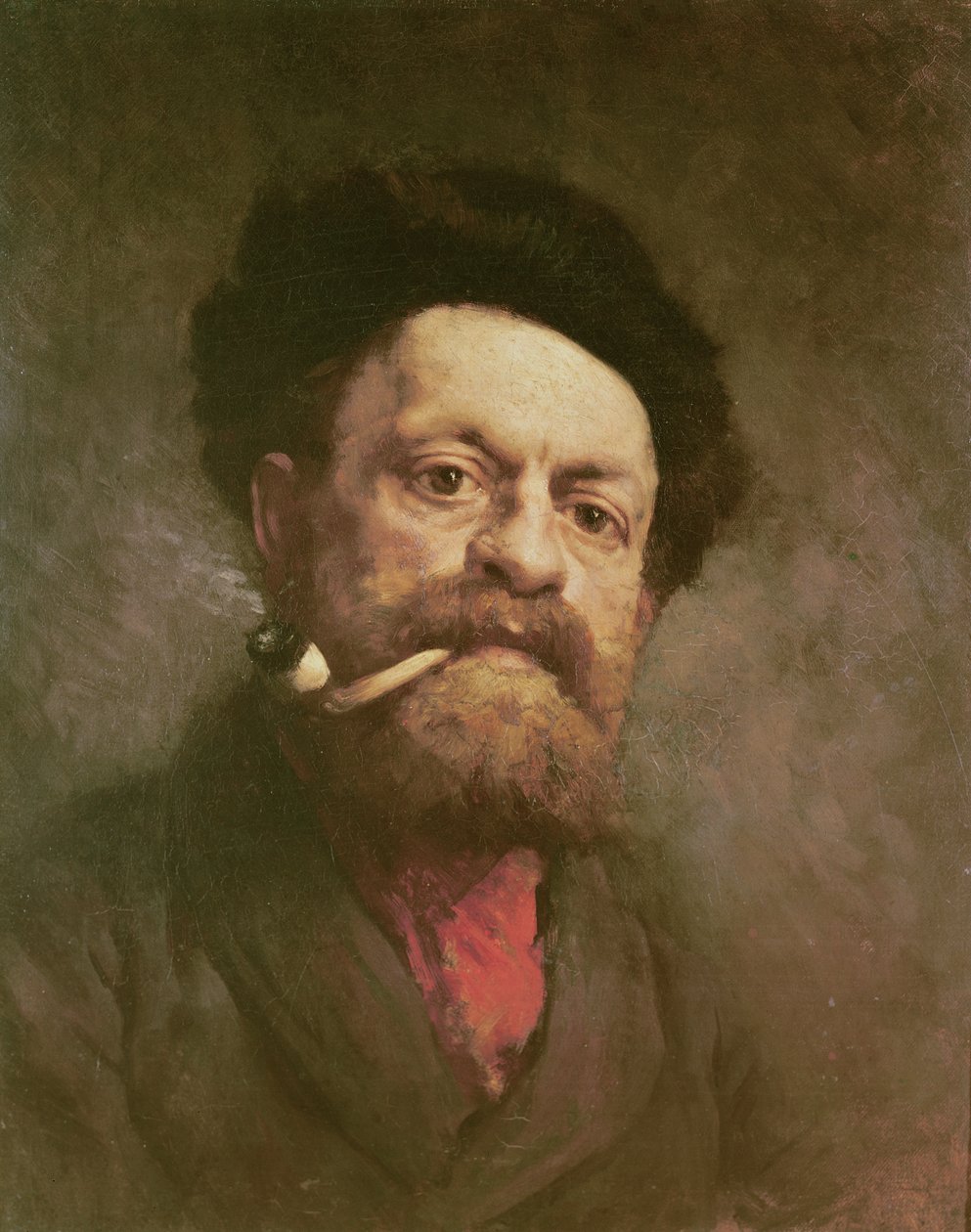 Mann med pipe av Gustave Courbet