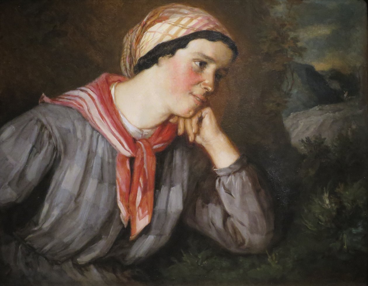 Bondejente med skjerf av Gustave Courbet