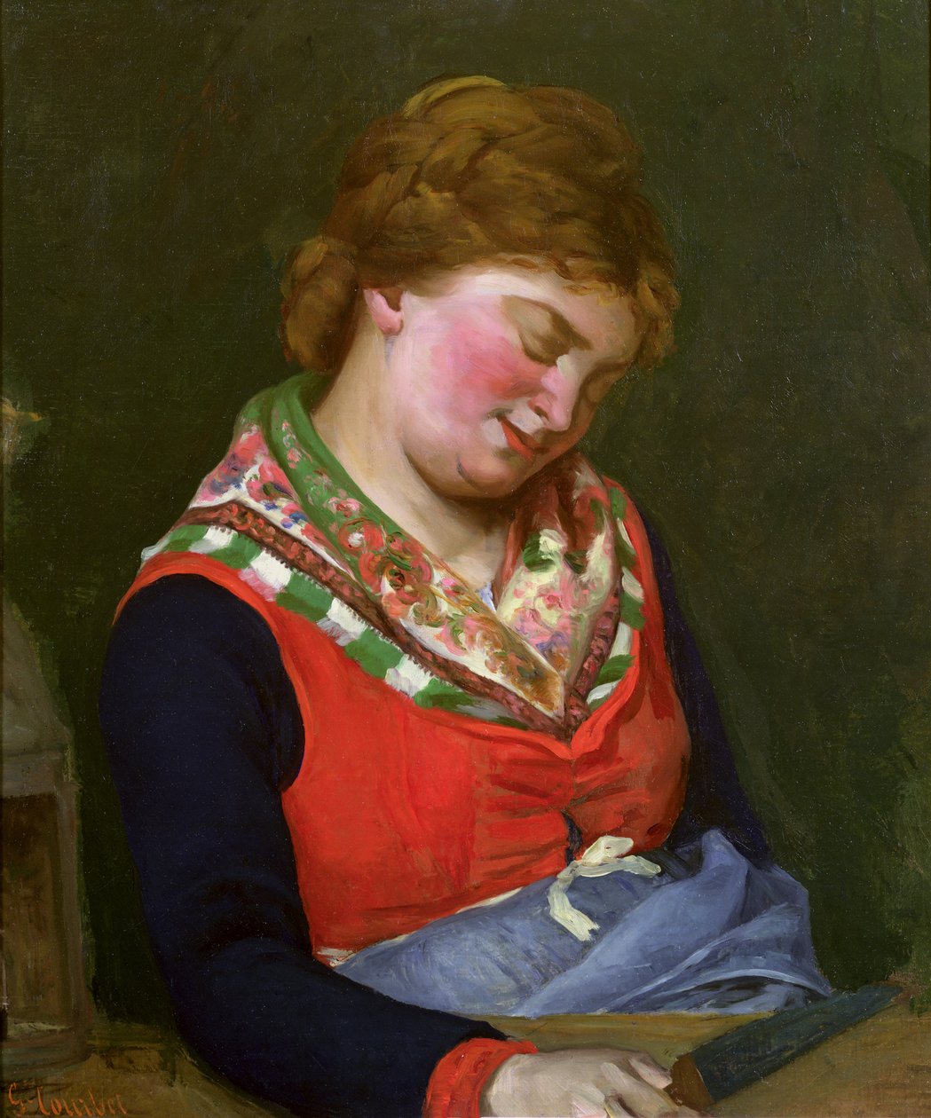 Bondekvinne sover, 1853 av Gustave Courbet