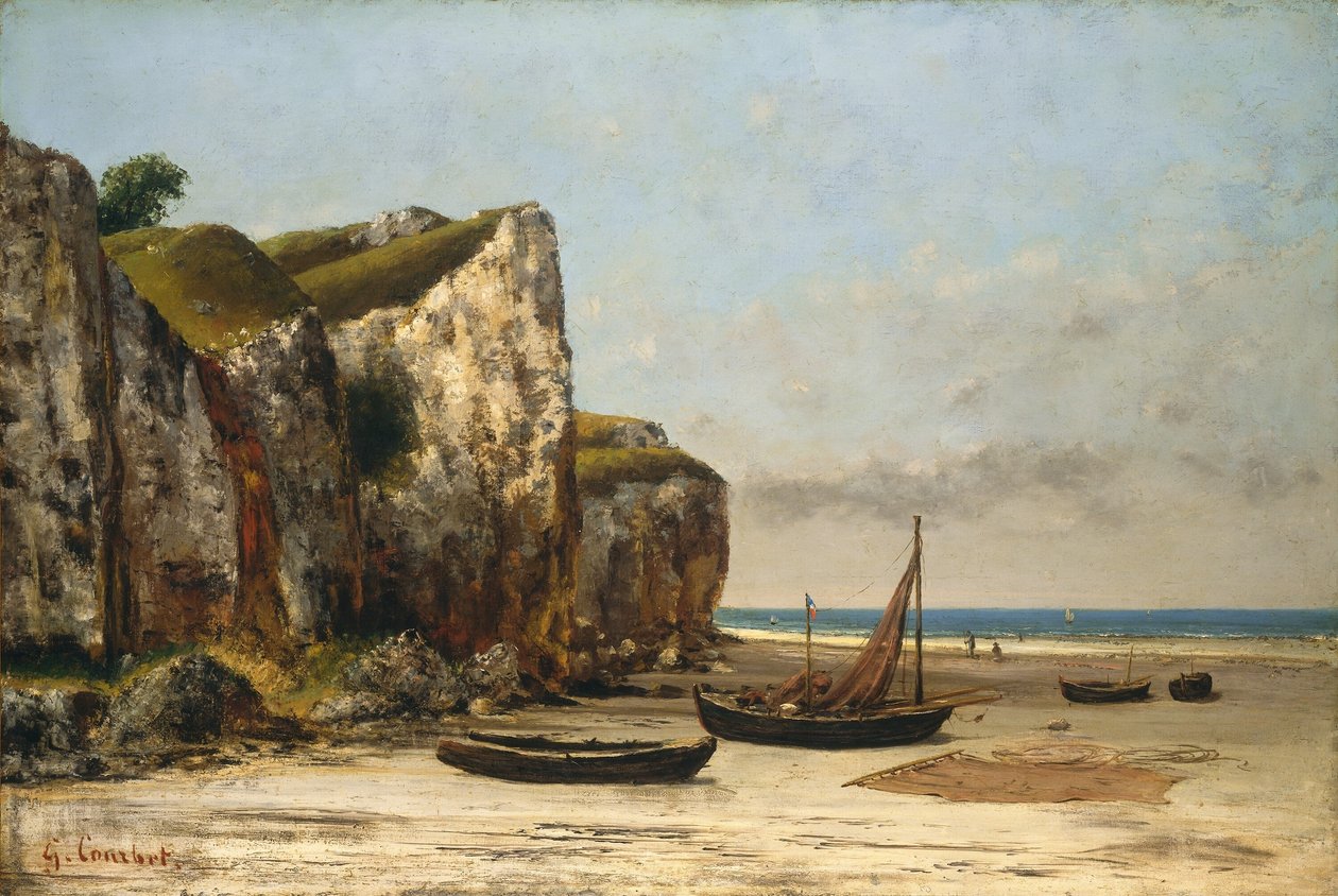 Normandie -stranden av Gustave Courbet