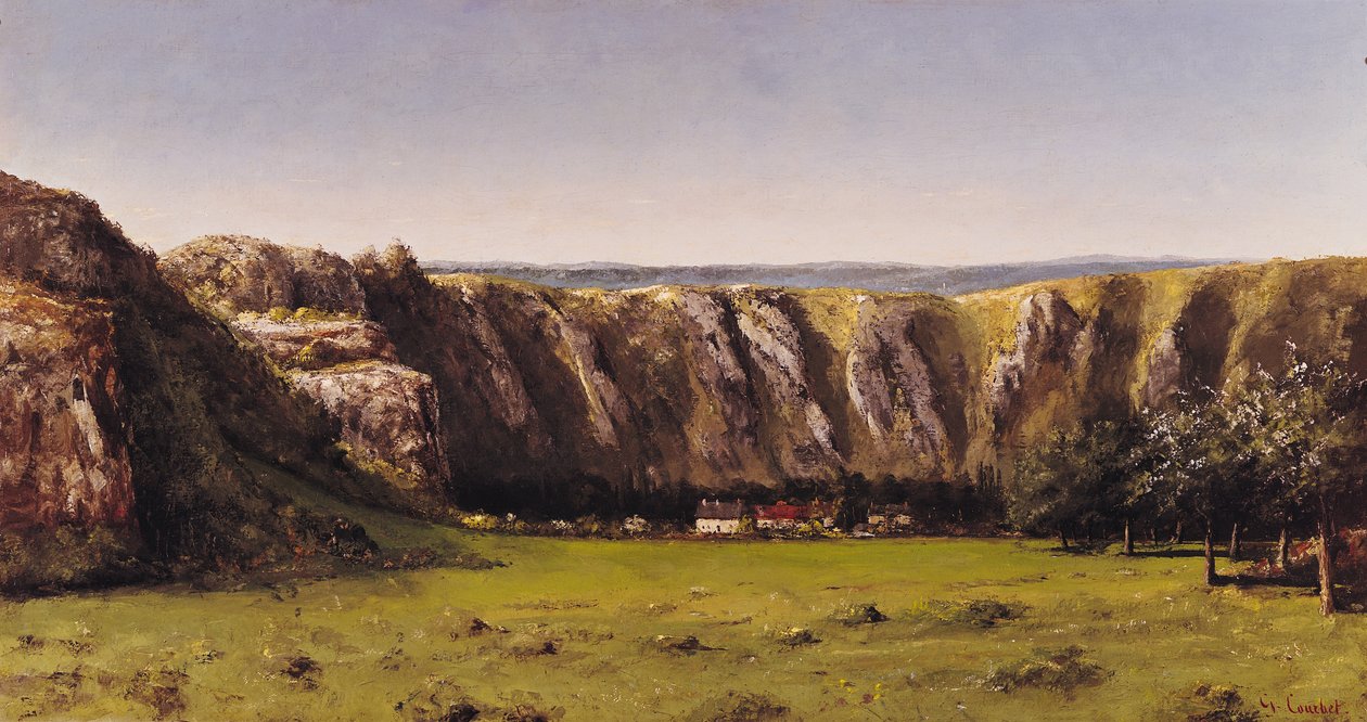Steinete landskap nær Flagey av Gustave Courbet
