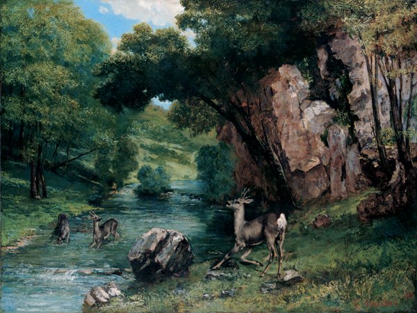 Rådyr ved en bekk av Gustave Courbet
