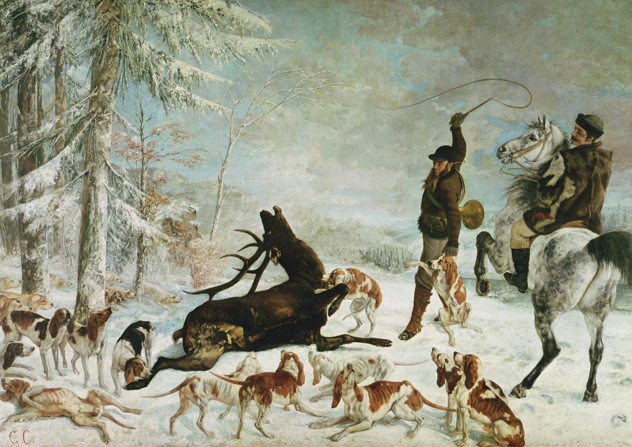 Hjortens død, 1867 av Gustave Courbet
