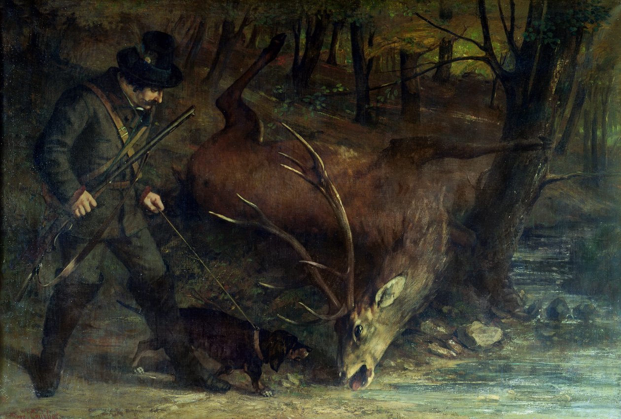 Hjortens død, 1859 av Gustave Courbet