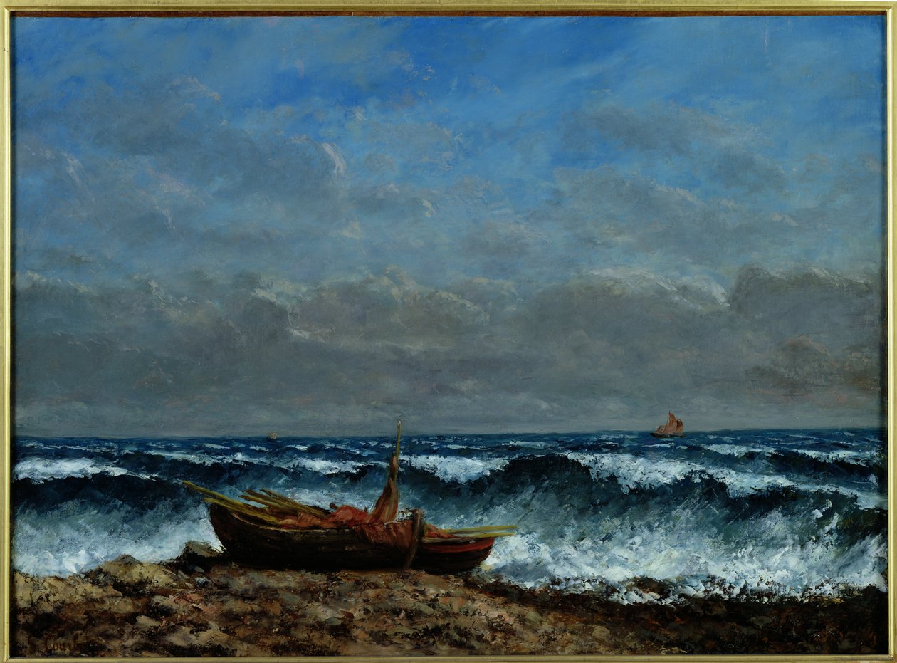 Det stormfulle havet eller bølgen av Gustave Courbet