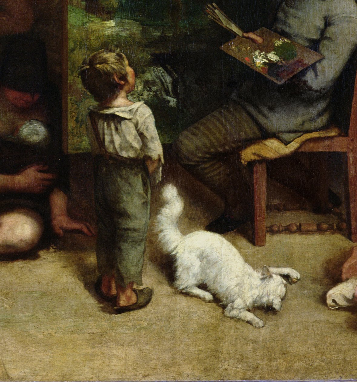 The Studio of the Painter, a Real Allegory, 1855 (detalj fra 19190) av Gustave Courbet
