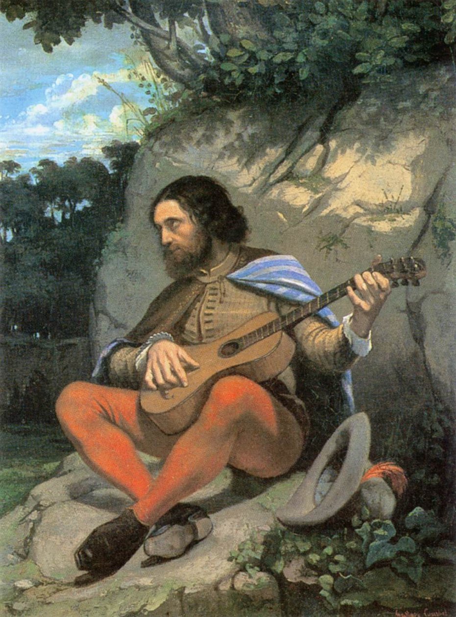 Ung mann i et landskap (The Guitarrero) av Gustave Courbet