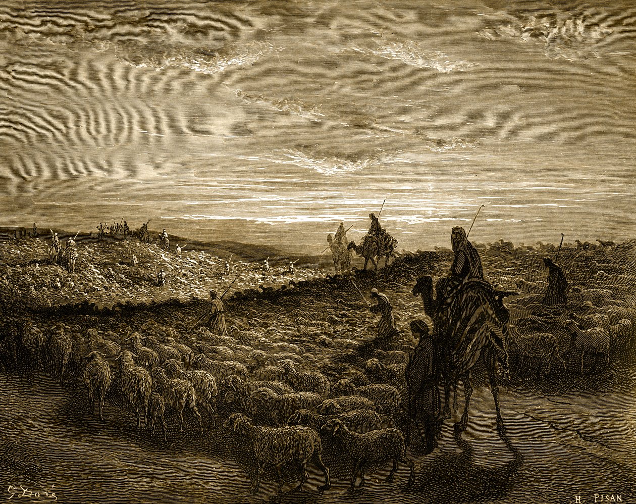 Abram på sin reise inn i Kanaan – Bibelen av Gustave Dore