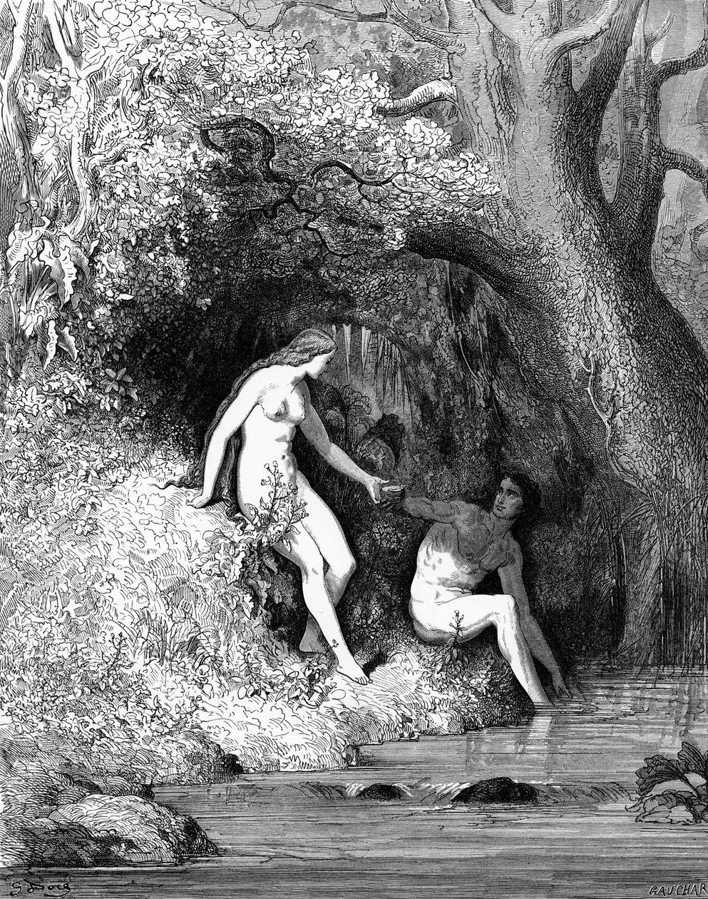 Adam og Eva - Bibelen av Gustave Dore