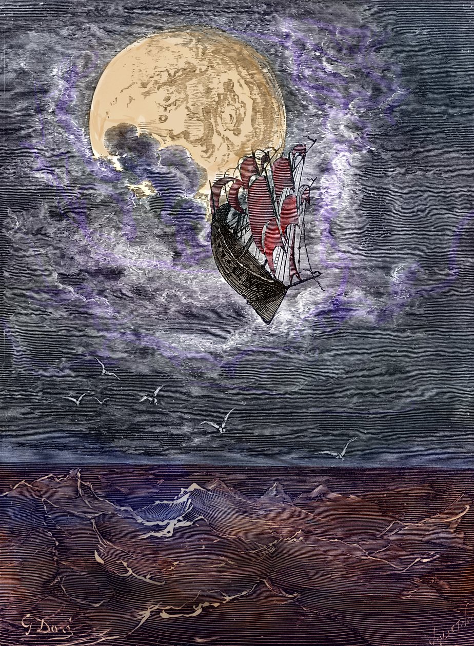 Baron Münchausen: Reise til månen, av Doré. av Gustave Dore