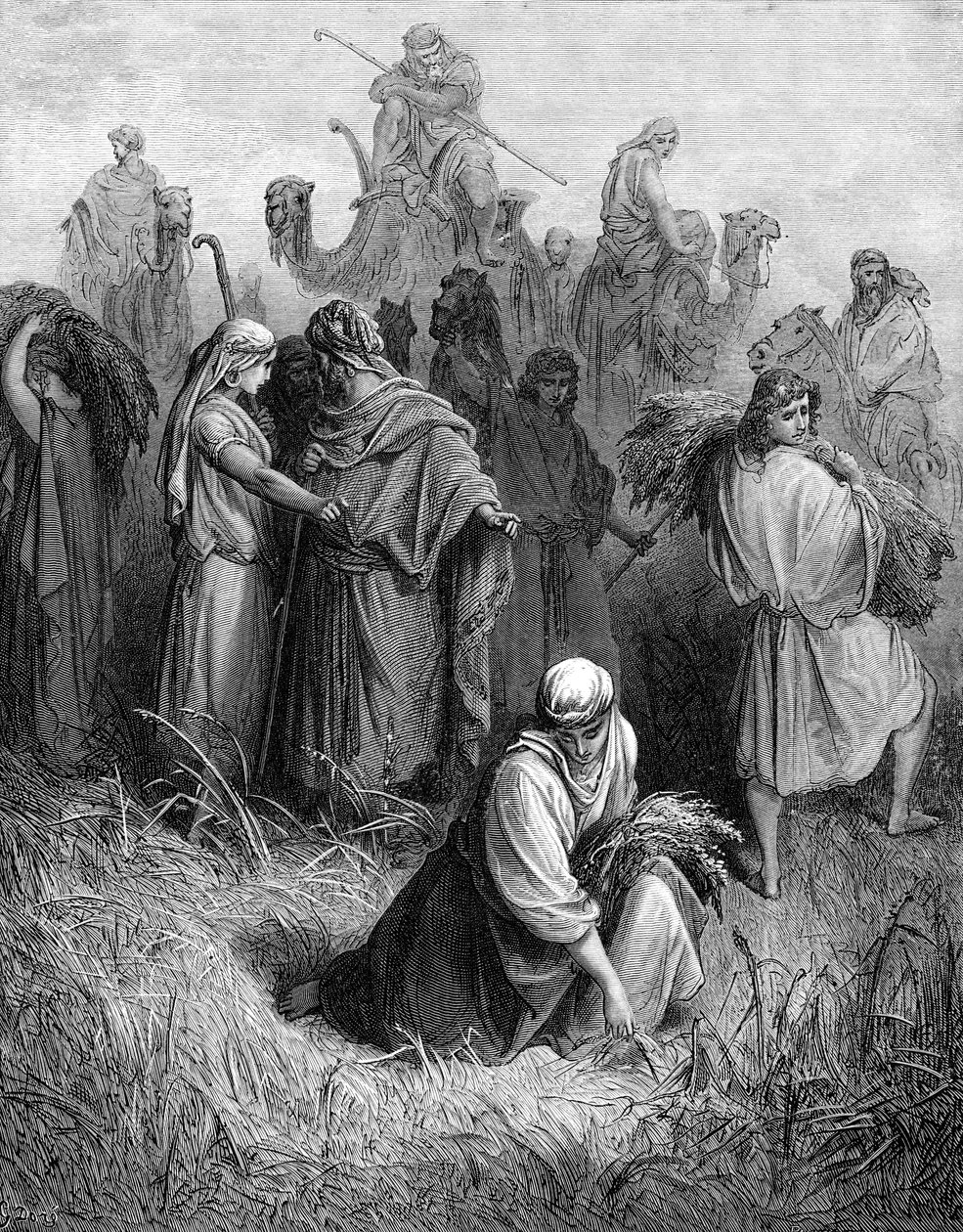 Boas og Rut - Bibelen av Gustave Dore