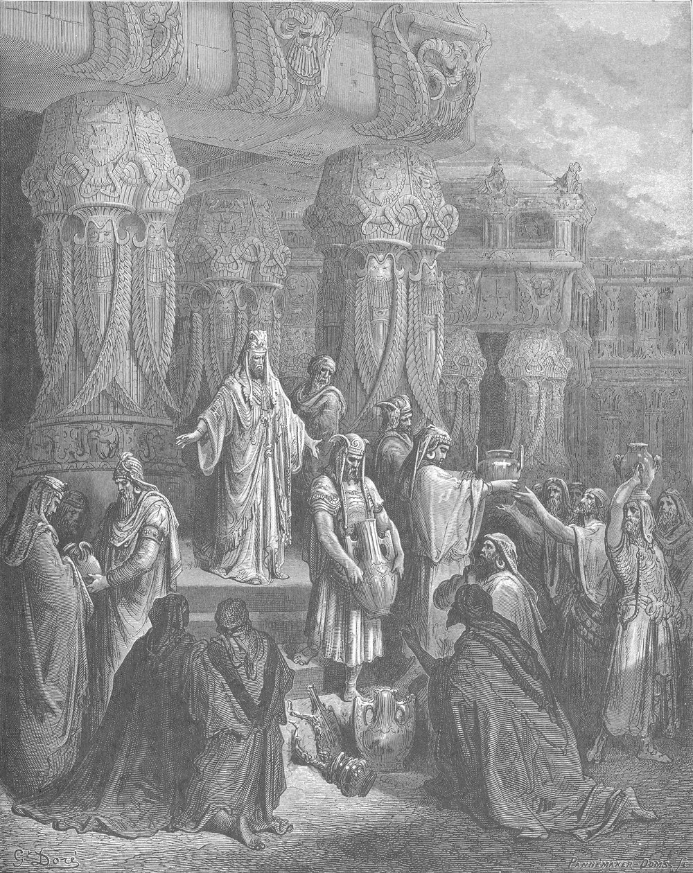 Cyrus gjenoppretter templets fartøy av Gustave Dore
