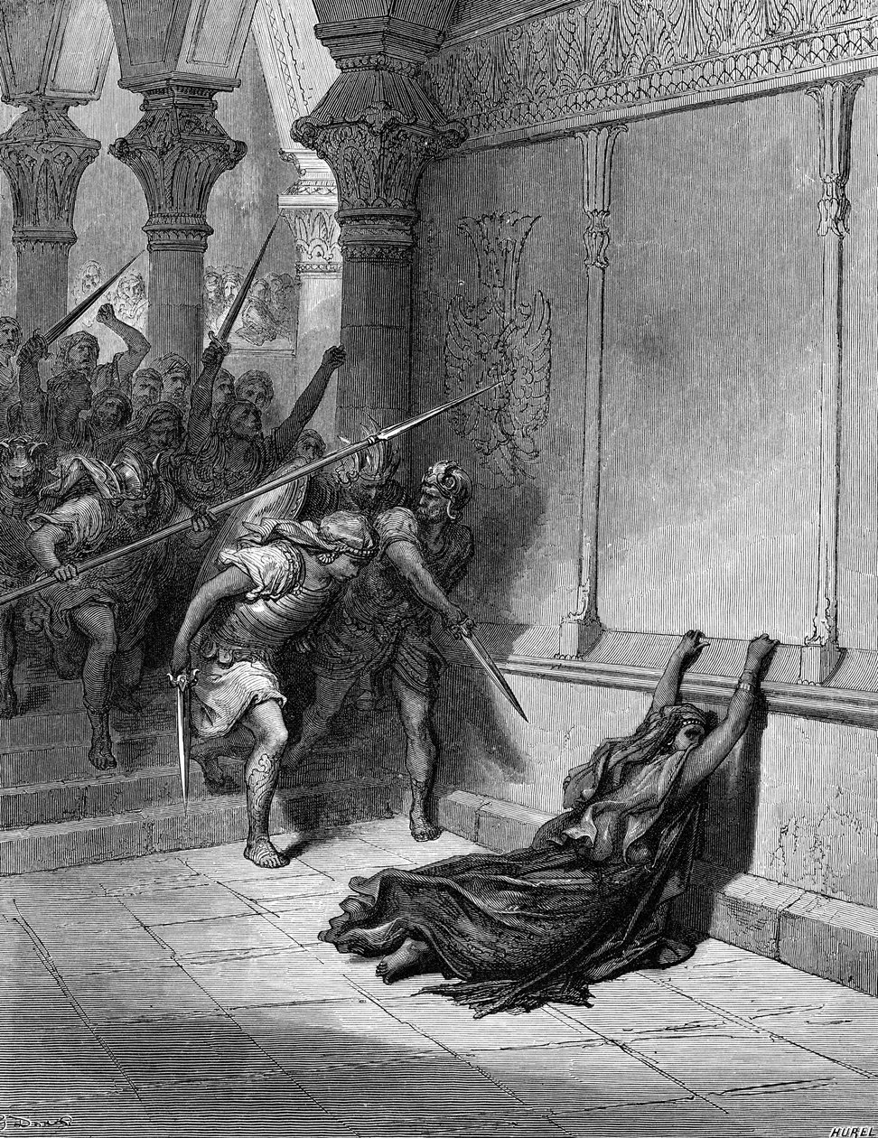 Athalias død - Bibelen av Gustave Dore