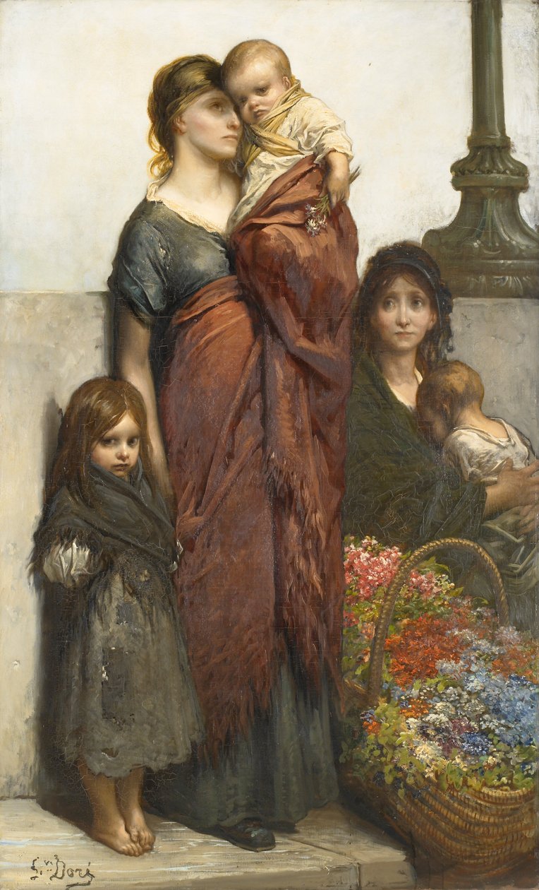 Blomsterselgere i London av Gustave Dore