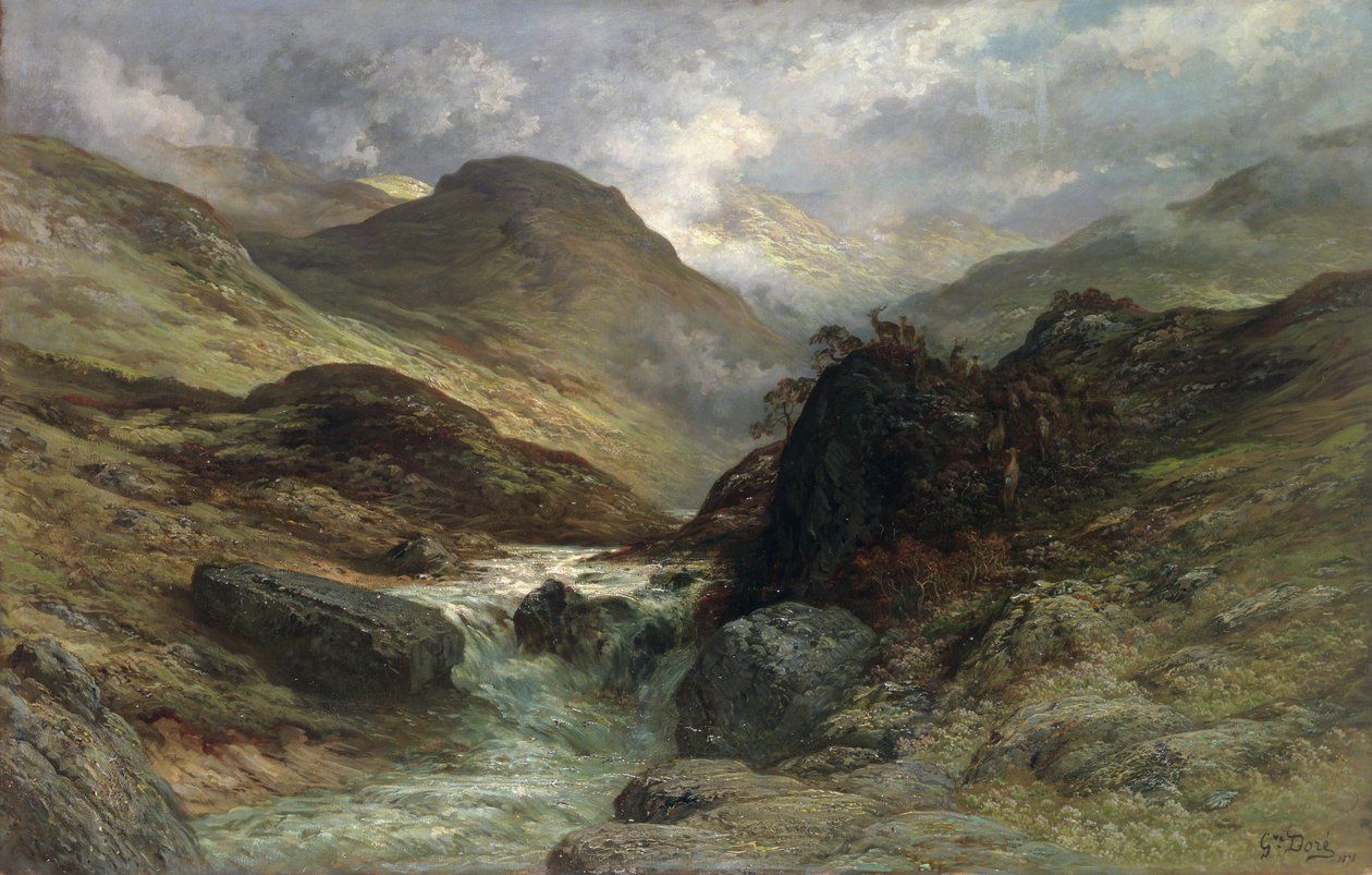 Gorge in the Mountains, 1878 av Gustave Dore