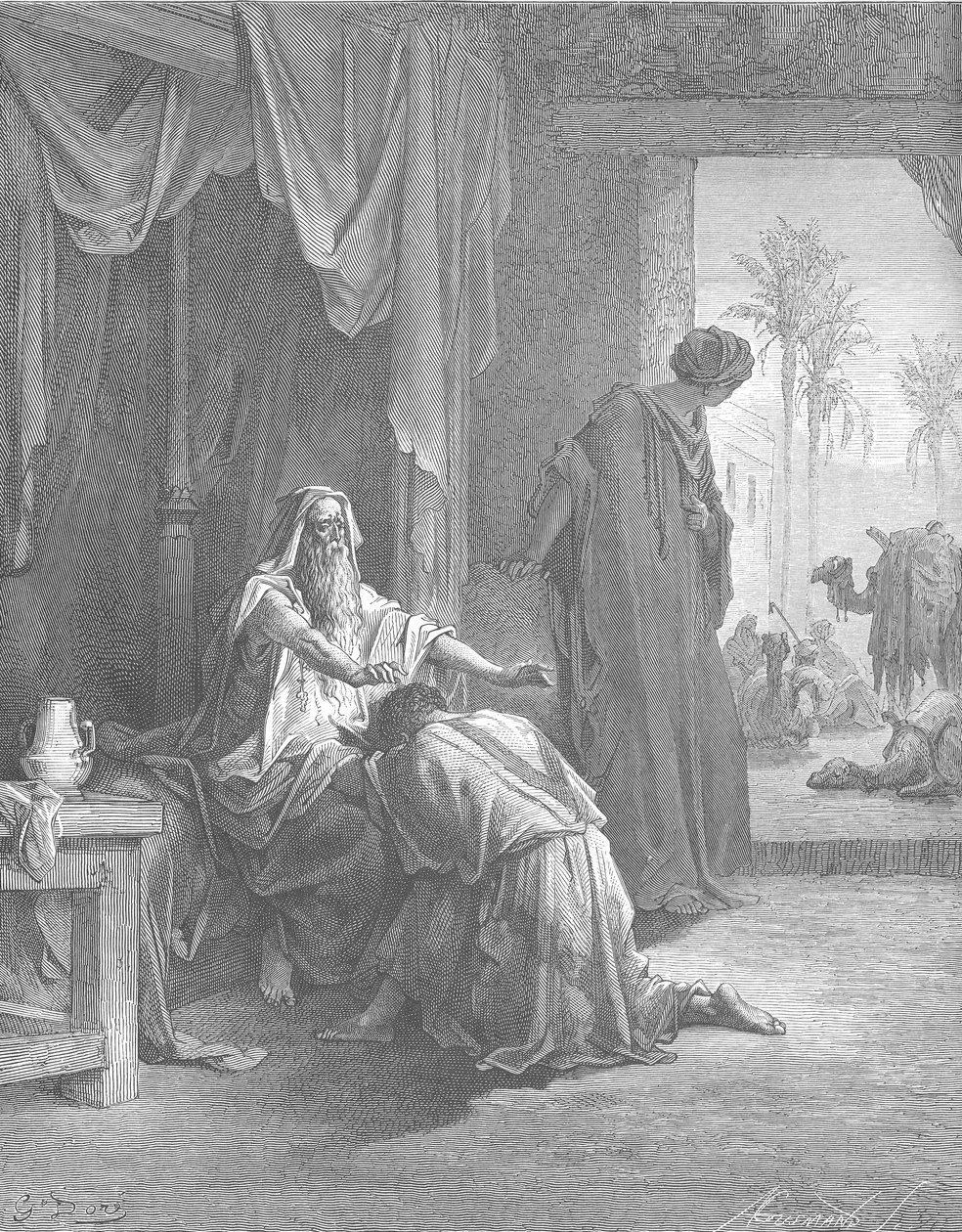Isaac velsigner Jacob av Gustave Dore