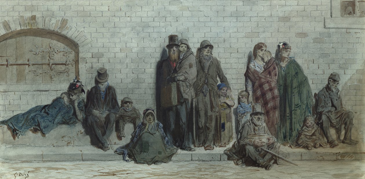 London Street Scene, ca. 1868-72 (wc und gouache på papir) av Gustave Dore