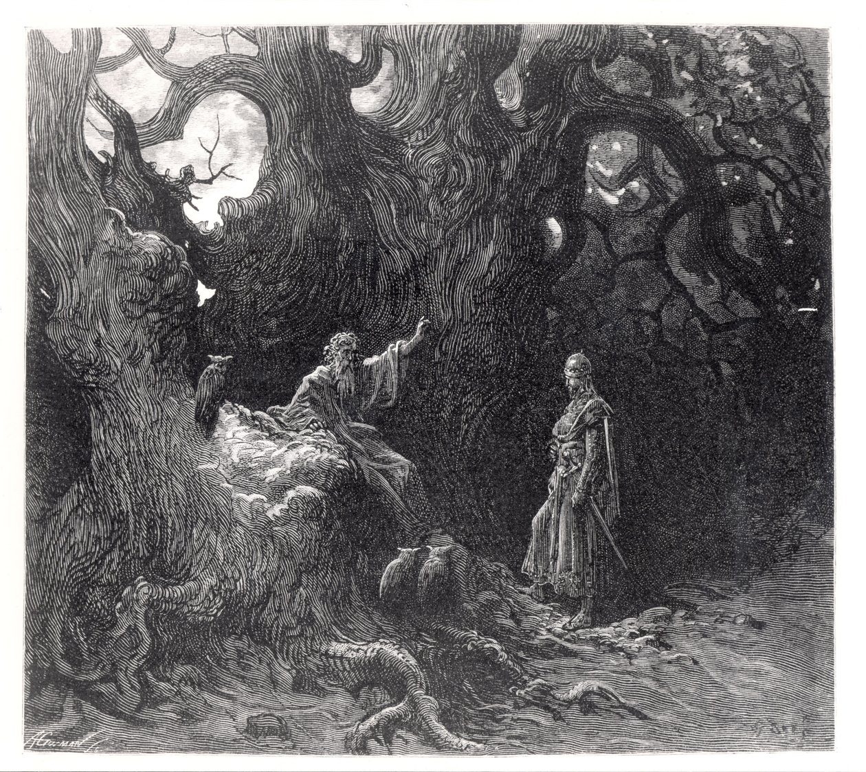 Merlin i skogen til Broceliande, fra 