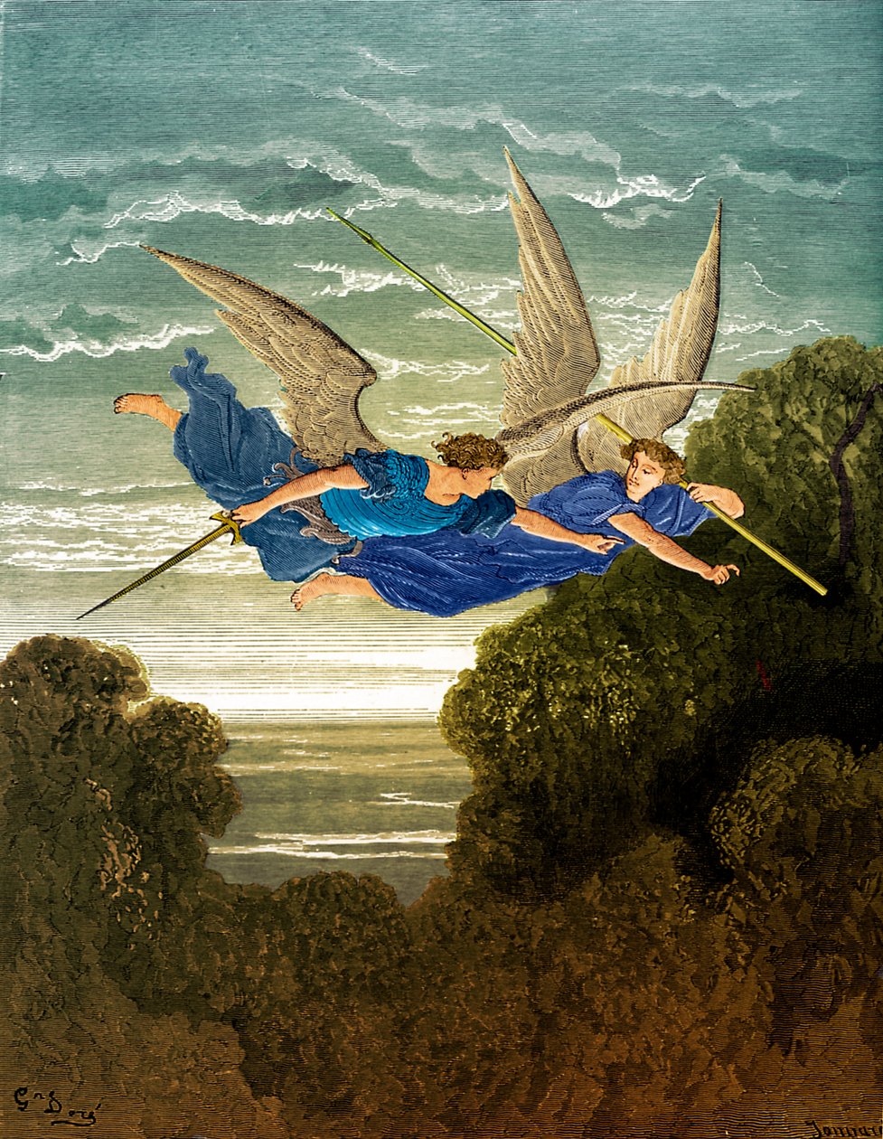 Paradise Lost: Ithuriel og Zephon, av Doré. av Gustave Dore