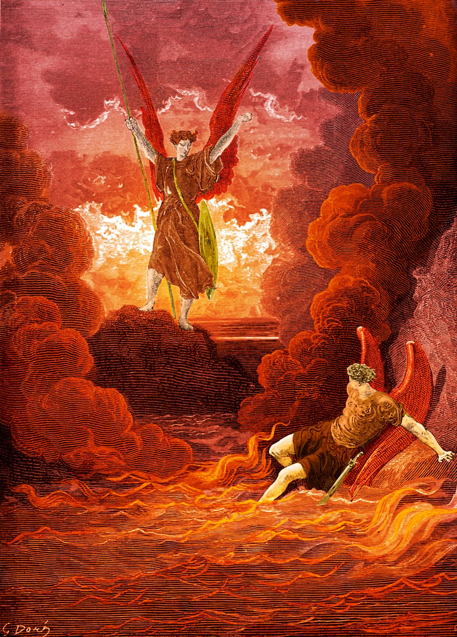 Paradise Lost: Satan og Beelzebub. av Gustave Dore