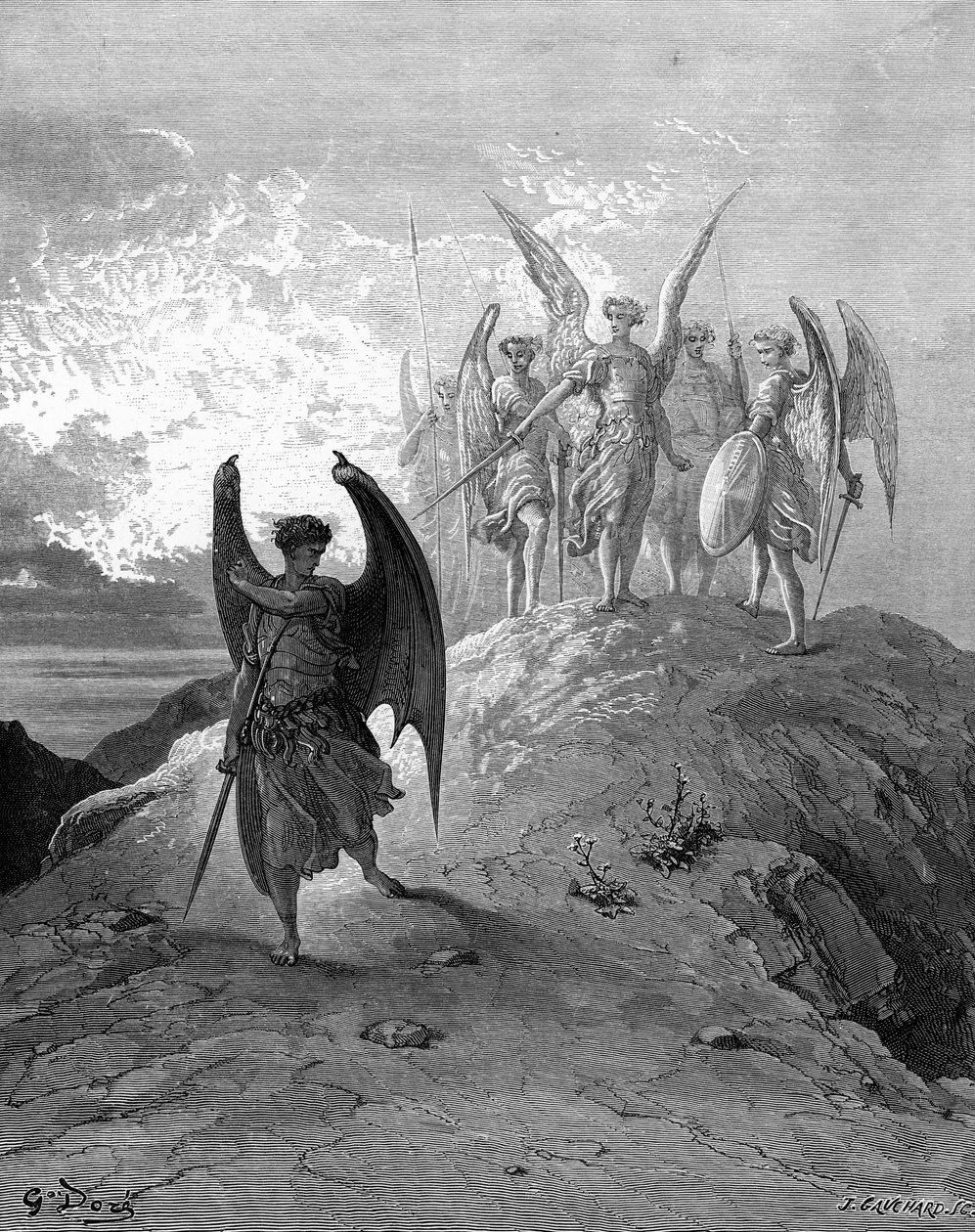 Paradise Lost: Satan erobres av Doré av Gustave Dore