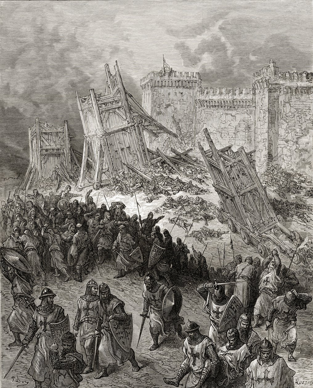 Andre angrep på Jerusalem av korsfarerne avvist, illustrasjon fra 