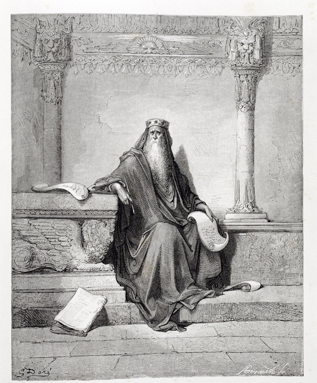 Solomon, gravert av Adolphe Gusmand (1821-1905) ca. 1868 av Gustave Dore
