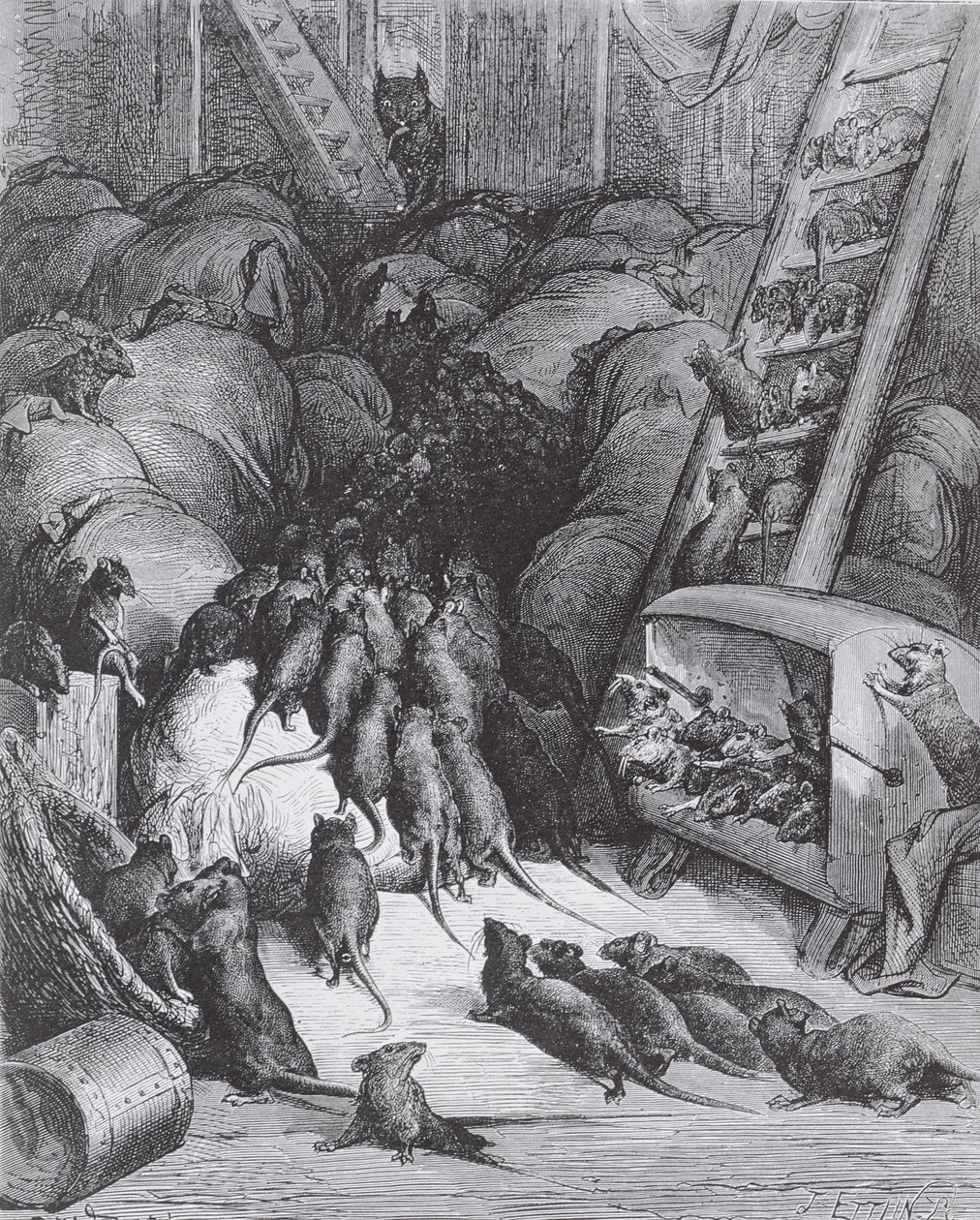 The League of Rats, 1868 av Gustave Dore