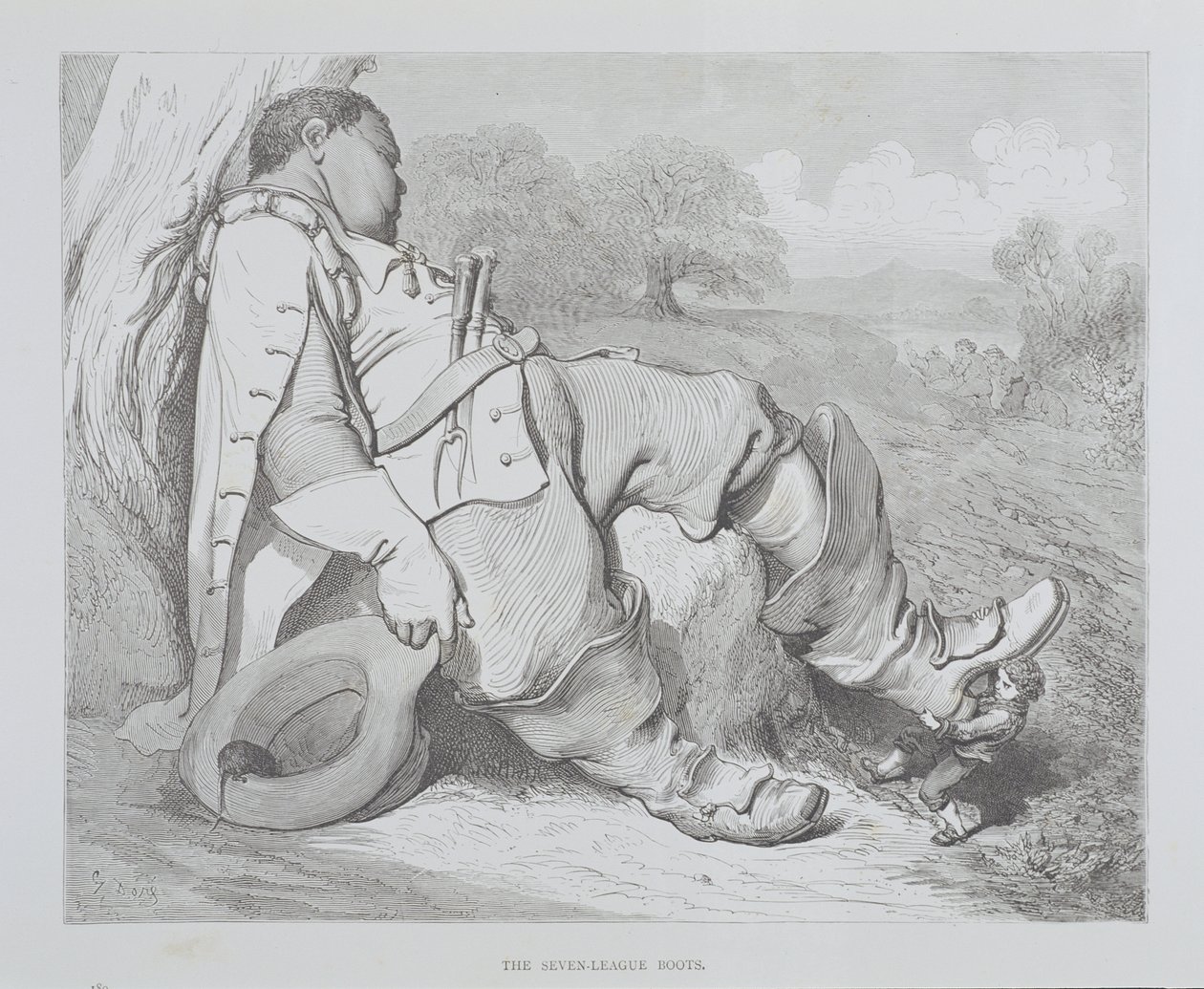 The Seven League Boots, ca. 1868 av Gustave Dore