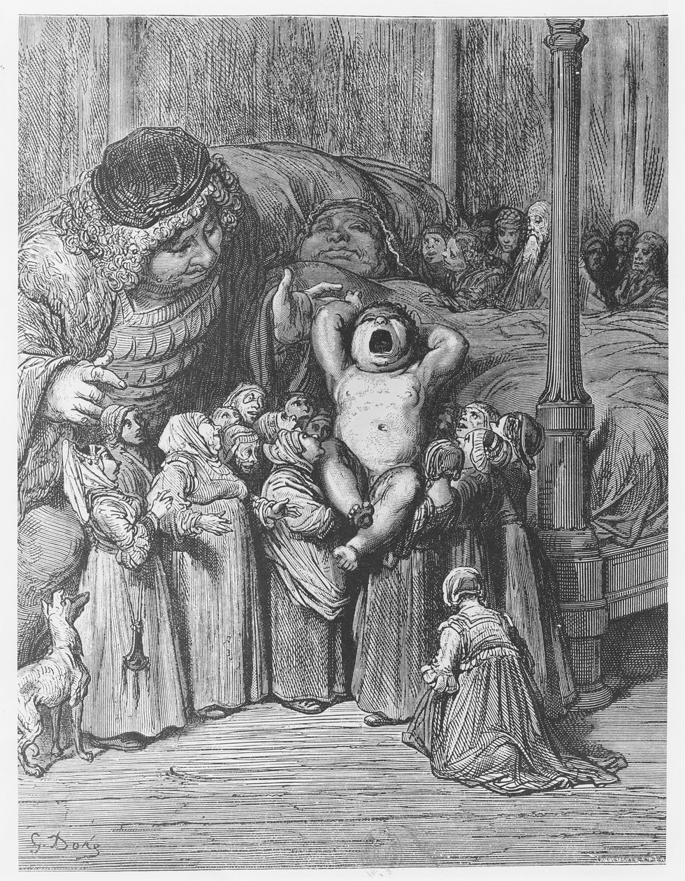 Fødselen til Gargantua, illustrasjon fra 