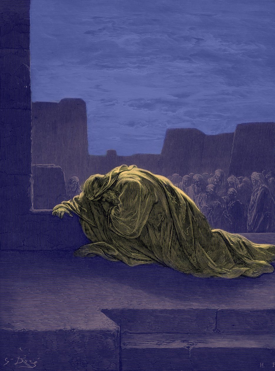 Profeten Ezra ber, av Gustave Doré. - Bibelen av Gustave Dore