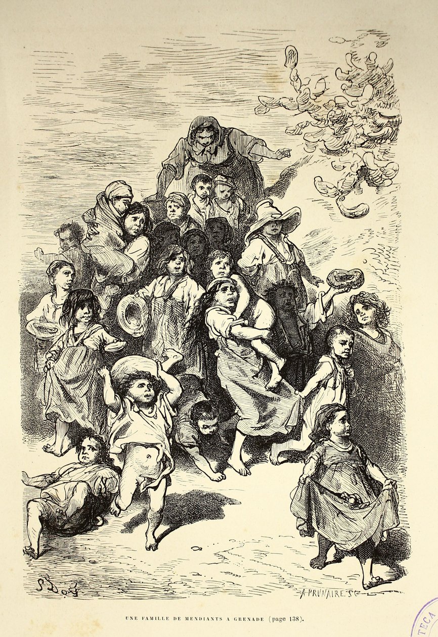 En familie av tiggere i Granada av Gustave Dore