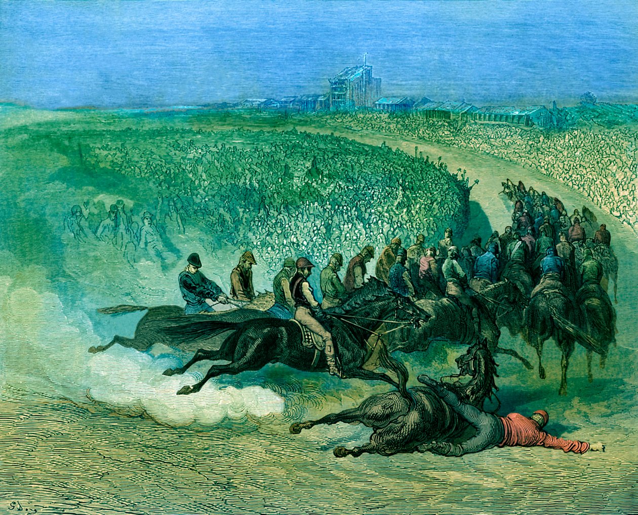 Viktoriansk Derby på Tattenham corner av Gustave Dore