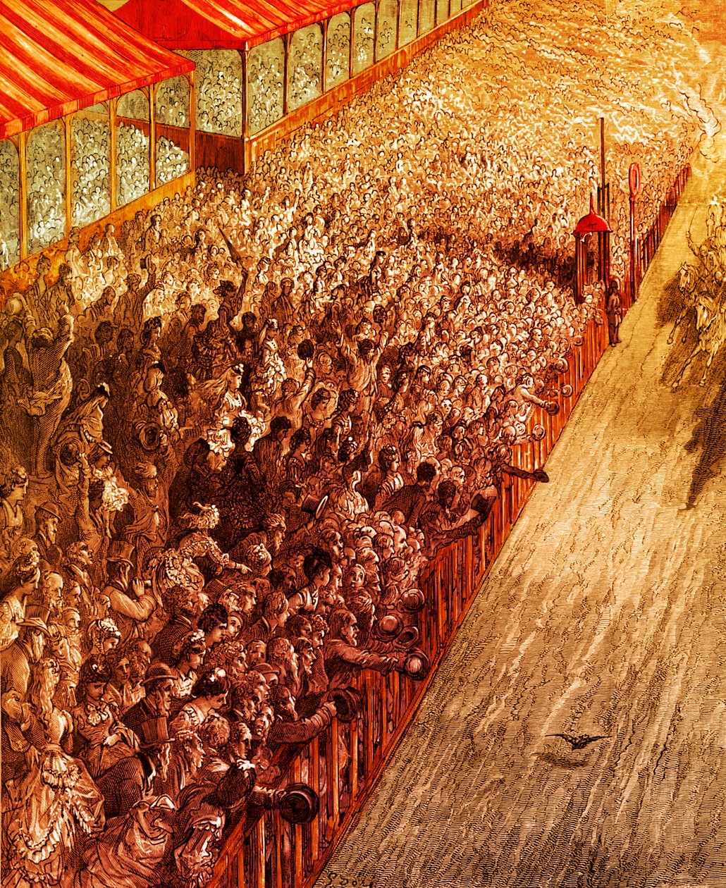 Viktoriansk Derby finish gravering av Gustave Doré av Gustave Dore