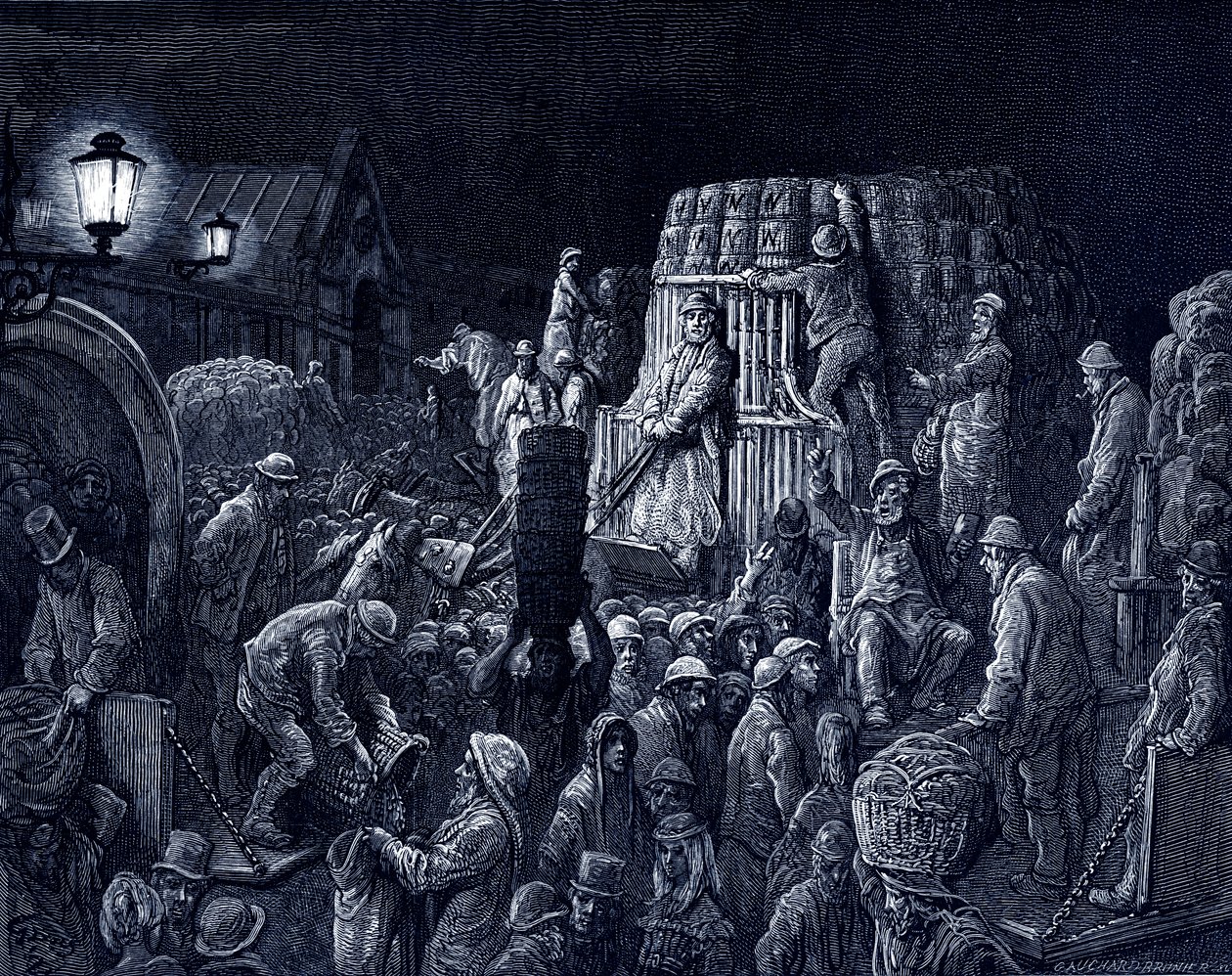 Viktoriansk London - Covent Garden-markedet av Gustave Dore