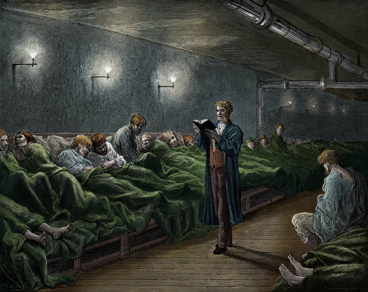 Viktoriansk tilfluktssted i London av Doré av Gustave Dore