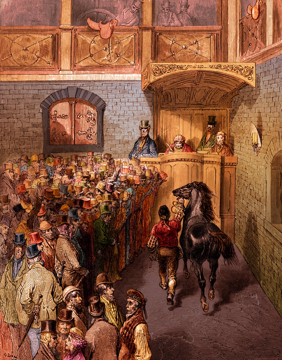 Viktoriansk hesteauksjon, Tattersalls-gravering av Gustave Doré av Gustave Dore