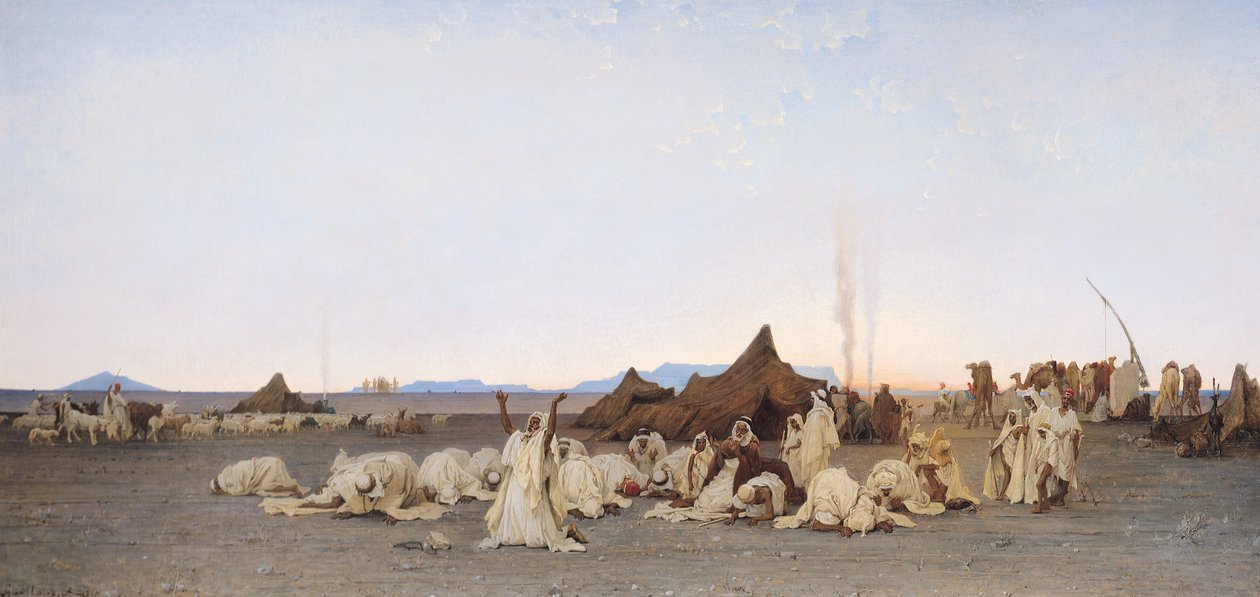 Kveldsbønn i Sahara, 1863 av Gustave Guillaumet
