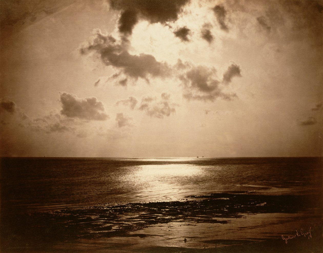 Solar Effect - Ocean, 1857 (albumintrykk fra et kollosjon-på-glass negativ) av Gustave Le Gray