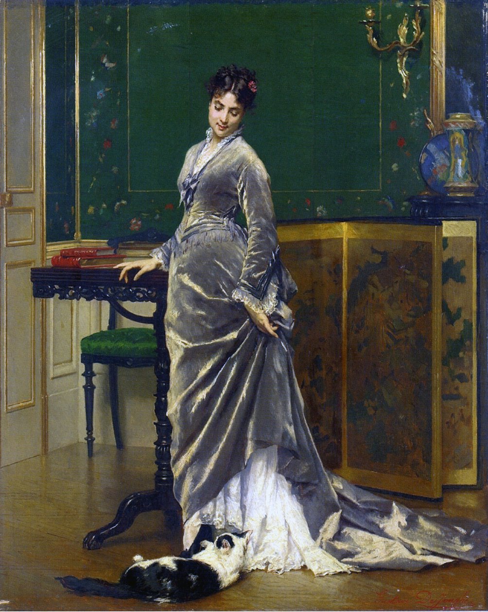 Den lekne katten av Gustave Léonard de Jonghe