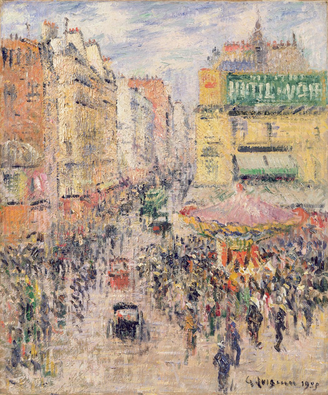 Clignancourt Street, 1925 av Gustave Loiseau
